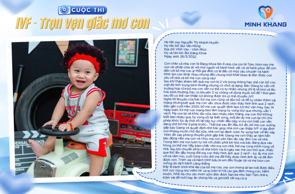 CUỘC THI: IVF – TRỌN VẸN GIẤC MƠ CON. Bài dự thi 01