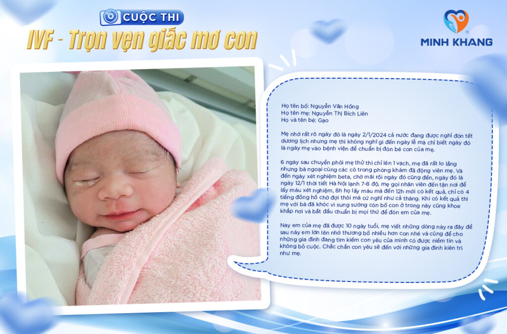 CUỘC THI: IVF – TRỌN VẸN GIẤC MƠ CON. Bài dự thi 08